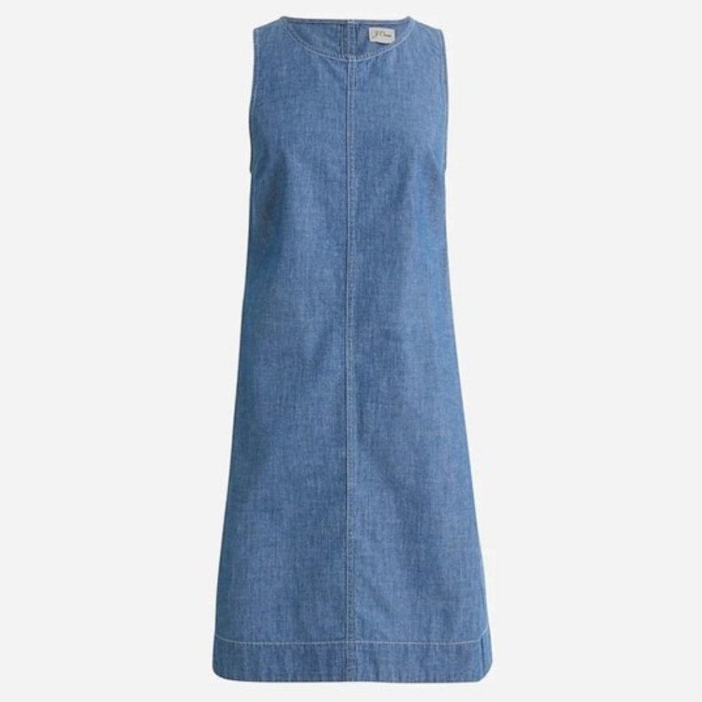 J. Crew Petite Button Back Chambray Shift Dress